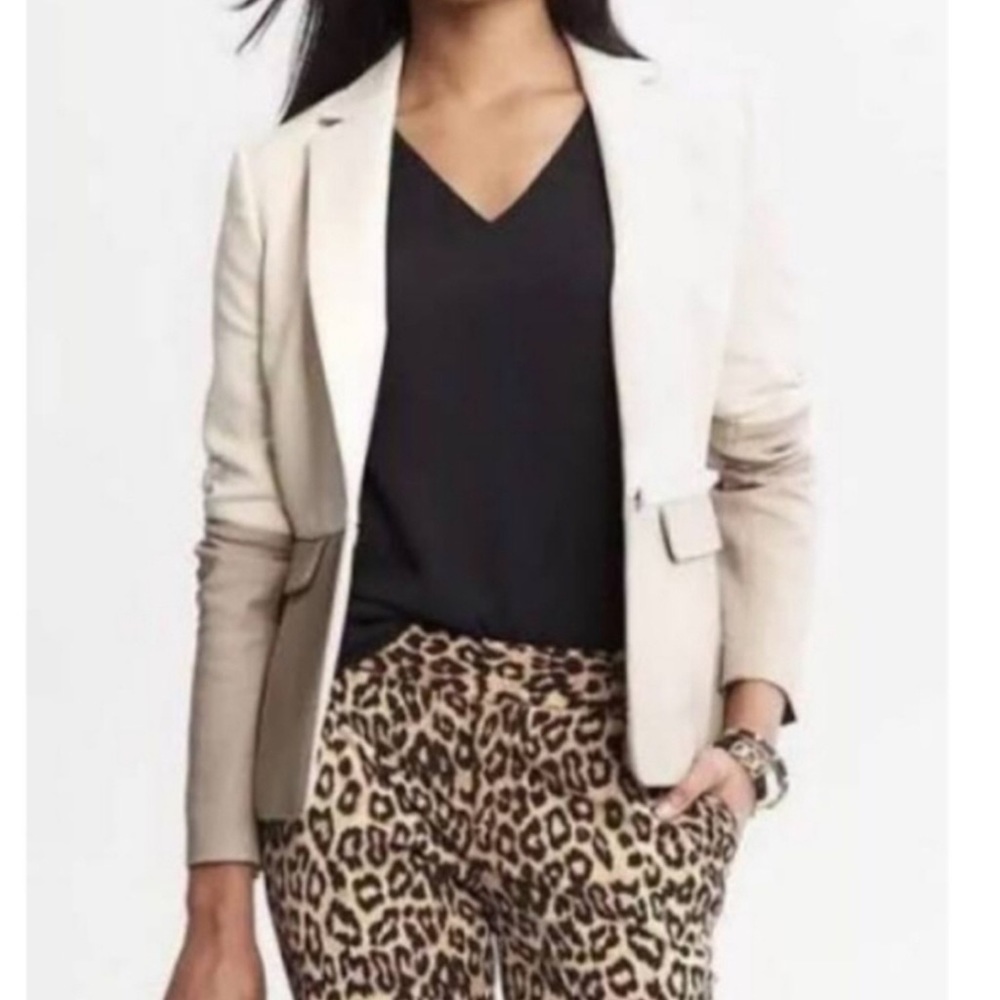 Banana Republic Color Block Cotton Blazer 2